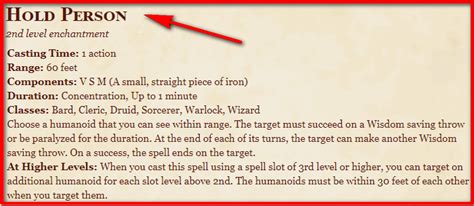 Hold Person 5e [DnD Spell Guide: Uses, Rules, Tips].